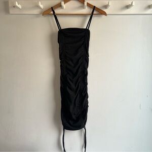 Elegant Black Ruched Dress